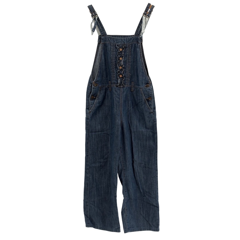 Theoria Overalls Ruffle Button Denim Women Medium Blue Lace Japan Cottagecore